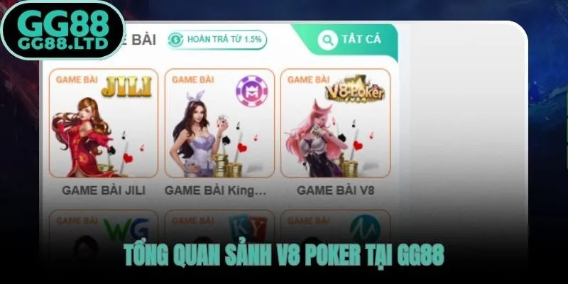 Game bài V8 GG88 sảnh Poker chuyên sâu ra mắt từ 2021